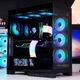 Корпус для комп'ютера SAMA Dabingjie чорного кольору, формату ATX, для настільного ПК, подвійні скляні панелі/знімні стійки/два роз'єми U3+Type-C/підтримка материнських плат із заднім монтажем, водяне охолодження 360 мм - изображение 6