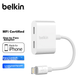 Адаптер BELKIN Apple Lightning - Dual, кабель-розширювач для iPhone, розгалужувач для музики та заряджання, F8J198 - зображення 4