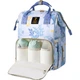 Рюкзак Xinandai Mommy Bag, місткий багатофункціональний рюкзак для подорожей, годування груддю та догляду за дитиною, легкий і зручний, колір Blue Sea Phantom. - зображення 3
