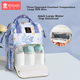 Рюкзак Xinandai Mommy Bag, місткий багатофункціональний рюкзак для подорожей, годування груддю та догляду за дитиною, легкий і зручний, колір Blue Sea Phantom. - зображення 9