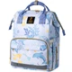 Рюкзак Xinandai Mommy Bag, місткий багатофункціональний рюкзак для подорожей, годування груддю та догляду за дитиною, легкий і зручний, колір Blue Sea Phantom. - зображення 11