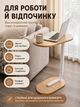 Приставной кофейный стол в форме буквы C для дивана и ноутбука 40×30×60 см из ДСП и металла - изображение 2