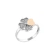 Срібна каблучка Конюшина з золотою пластиною з Білим каменем 16.5 розмір срібло 925 проби золото 375 1697к - зображення 2