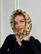 Женский капор Mink Leo меховой леопардовый бежевый - изображение 5