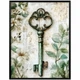 Постер «Vintage Botanical Library» «Vintage ключ» зеленый 30×40 см - изображение 1
