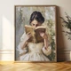 Постер «Девушка с книгой» винтажный на холсте 30×40 см - изображение 3