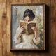 Постер «Девушка с книгой» винтажный на холсте 30×40 см - изображение 4