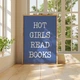 Постер «Hot Girls Read Books» бумажный синий - изображение 2