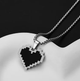 Кулон мужской Pixel Heart с цепочкой, подвеска, украшение на шею из медицинской стали под серебро - изображение 1