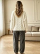 Пижама женская из флиса серая с белым Oversize S-L 0000881 - изображение 2