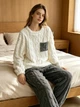 Пижама женская из флиса серая с белым Oversize S-L 0000881 - изображение 5