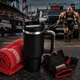 Термокружка Tumbler с ручкой и крышкой, трубочка 30 см, термос для кофе, чая и холодных напитков Черный - изображение 7