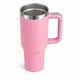 Термокухоль Tumbler з ручкою та кришкою, трубочка 30 см, термос для кави, чаю та холодних напоїв Рожевий - зображення 2