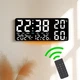 Электронные настенные часы с LED дисплеем GH9002 35х15 см с пультом ДУ и подсветкой Черные для офиса и дома - изображение 10
