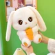 Плюшевый кролик 30 см белый зайчик с морковкой, мягкая игрушка ушастый кролик с большими глазами, kawaii обнимашка RBt30 - изображение 4