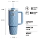 Термочашка Stanley Quencher H2.0 FlowState Tumbler Sky Blue Monogram 1.18л - зображення 4