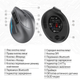 Вертикальная беспроводная мышь Zelotes F 26C с аккумулятором Bluetooth 2 4 ГГц 3200 DPI 8 кнопок со светодиодным экраном и подсветкой эргономичная игровая для компьютера Черная - изображение 7
