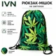 Рюкзак-мешок на завязках для сменной обуви и спортивной формы 42×33 см 100% полиэстер зеленый принт IV-00162M - изображение 1