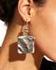 Женские сережки "Квадратики" 5 см jewelry Серебристого цвета - изображение 2