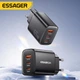 Зарядний пристрій Essager GaN 65W для телефону, планшета, ноутбука, 2 x USB-C+USB-A (ES-X57), чорний - зображення 12