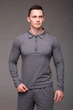 Чоловіча лонгслів R.A. Polo Long Grey на блискавці 2XL - зображення 2
