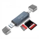 OTG Card Reader 2 в 1 Stone SD/TF Type-C концентратор розгалужувач юсб хаб (ST-SC097) - зображення 1
