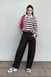 Женское поло в полоску Uniqlo 48(XL) Розово-коричневый (154886) - изображение 6