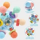 Сенсорная силиконовая игрушка-прорезыватель и погремушка Монтессори для младенцев (0-6 и 6-12 месяцев) - изображение 2