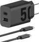 Ładowarka Motorola TurboPower 50W Dual USB-C + USB-A Black (SJMC502) - obraz 1
