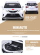 Модель легкосплавного автомобіля Heimanba 1:24 Toyota Sienna MPV Business Vehicle, дитяча іграшка з легкосплавного скла, біла - изображение 4