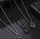 Чоловічий квадратний кулон, підвіска з ланцюжком Square Black - изображение 3