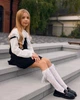 Детские белые ажурные гольфы с кружевным бантиком с серебряной нитью-30-36 - изображение 4