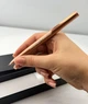 Подарочная ручка с индивидуальной гравировкой именная на подарок для женщины с черной гелевой пастой золотистая с поворотным механизмом - изображение 2