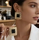 Сережки Стильна акцентна урочиста біжутерія jewelry Золотистий чорний - зображення 2