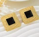 Сережки Стильна акцентна урочиста біжутерія jewelry Золотистий чорний - зображення 5