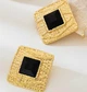 Сережки Стильна акцентна урочиста біжутерія jewelry Золотистий чорний - зображення 6