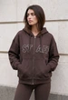 Женский худой стаф коричневый оверсайз с логотипом Staff brown logo oversize M-L (402549) - изображение 1