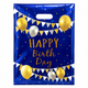 Пакети для солодощів 16х25 см Happy birthday з тисненням фольгою Упаковка 10 штук Синій - изображение 3