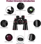 Бінокль BORWOLF 10-30X50 ED High Power HD Zoom — потужний бінокль із низькодисперсійною оптикою ED для подорожей, полювання - изображение 3