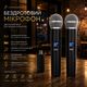 Портативные двойные беспроводные микрофоны Goshyda, 2 микрофона + USB приёмник, до 8 часов работы, для караоке и выступлений - изображение 1