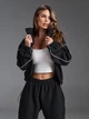 Теплый флисовый спортивный костюм без капюшона с кофтой на молнии ISSA PLUS 15876 L черный (issa2007682857753) - изображение 4