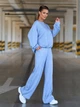 Оверсайз ангоровый костюм с кофтой и широкими штанами ISSA PLUS 15858 XXL голубой (issa2007682855230) - изображение 2