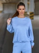 Оверсайз ангоровый костюм с кофтой и широкими штанами ISSA PLUS 15858 XXL голубой (issa2007682855230) - изображение 4