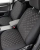 Чехлы на сиденья для FIAT Tipo (II) (Фиат Типо II), универсальные, ткань + алькантара, комплект, черные с серой нитью - изображение 10