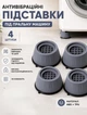 Антивибрационные подставки под стиральную машину 4 штуки универсальные ножки для стиральной машины 10х6,5х4 см Серый - изображение 1
