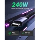 Дата кабель USB-C to USB-C 1.0m 240W US535 space gray Ugreen (15311) - зображення 3