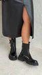 Ботинки женские весенне-осенние KATI SHOES из лакированной кожи 39 р. черные 315 (6219) - изображение 4