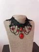 Готичний мереживний чокер з кристалами та ланцюжками Honey Fashion Accessories чорний (12-397) - изображение 3