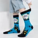 Яскраві високі шкарпетки з принтом Хелловін Honey Fashion Accessories 37-43р синій (1-80/4) - изображение 1
