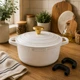 Кастрюля Edenberg EB-12095 с мраморным покрытием и металлической крышкой 28х13 см 6.5 л Белый (EB-12095) - изображение 1